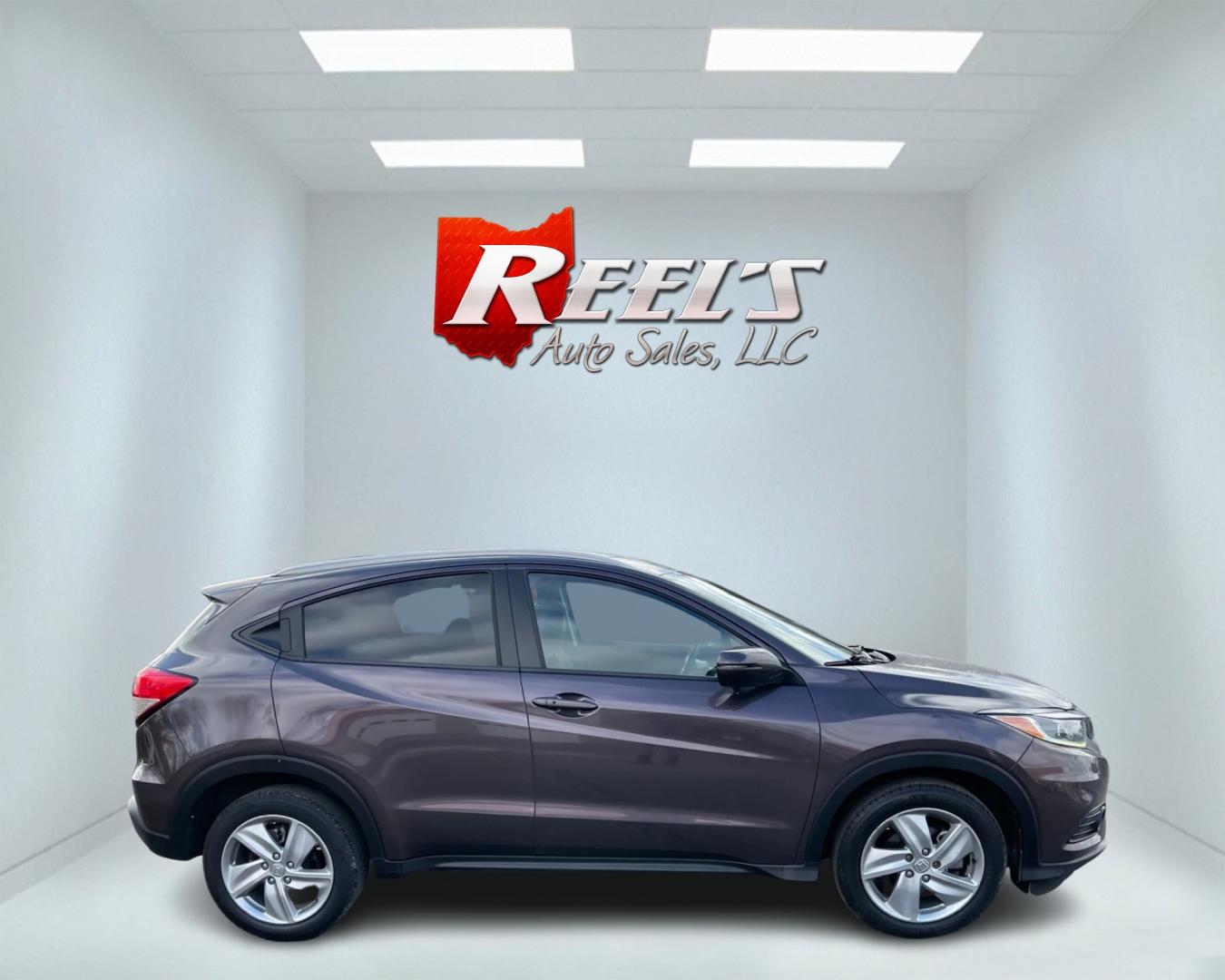 2019 Purple /Black Honda HR-V EX AWD (3CZRU6H54KM) with an 1.8L I4 DOHC 16V engine, Automatic transmission, located at 11115 Chardon Rd. , Chardon, OH, 44024, (440) 214-9705, 41.580246, -81.241943 - Photo#3